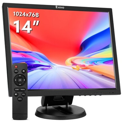 Eyoyo 14 Zoll LCD HDMI Monitor HDMI / VGA / AV / BNC Sicherheitskameras Monitor