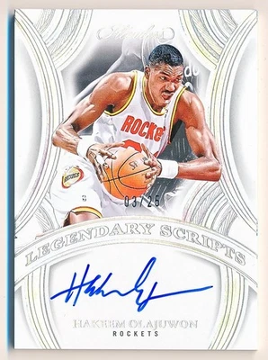 Panini Hakeem Olajuwon Basketball Autographed Sports Trading Cards