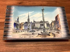 Trafalgar Square London Ceramic Ashtray Imported By Fairyland Handpainted Japan