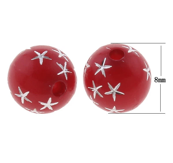 200stk Kunststoff Perlen Acryl Spacer 5mm Bunt Stern Glitzer Schmuck Bastel R196 - Bild 4 von 4