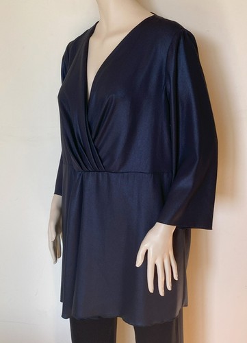 MARINA RINALDI by MAX MARA, Draped Blouse Tunic,Plus Size 25 MR, 16W, 46DE, 54IT - Picture 6 of 14