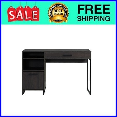 Mainstays Wood & Metal Writing Desk with 1 Drawer and 1 Door for Teens Adult