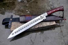 Hand Forged Carbon Steel Seax Machete Full Tang For Hunting & Camping