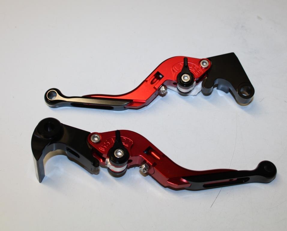 Leviers de frein Aprilia Tuono V4 en aluminium CNC rouge et noir de haute précision
