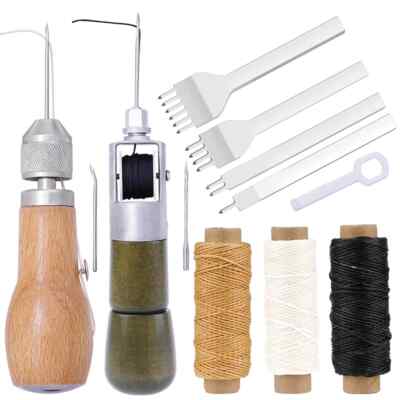 Leather Craft Tools Kit Speedy Sewing Awl Hand Stitcher Stitching Punch Repair