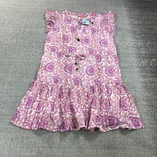 New Oliphant Dress Womens 2XS  Cinched Flirty Mini Floral  1149V Tulip Pink WHT