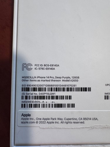 Apple iPhone 14 Pro - 128 GB - Purple (Unlocked) - Photo 9 sur 13