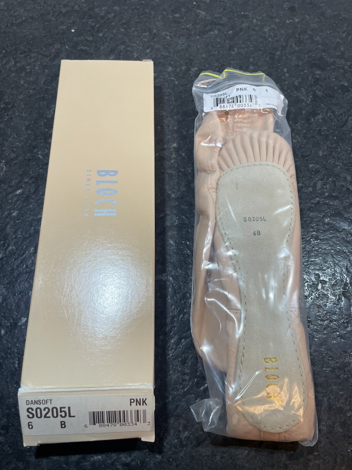 SAOLA BLOCH PANTOFOLA DA BALLO DONNA DANSOFT 6B ROSA SUOLA INTERA IN PELLE S0205L NUOVE