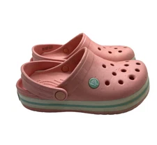 Crocs Kids Crocband Clog Slip On Sandal Pink White Size 2 Lightweight 204537