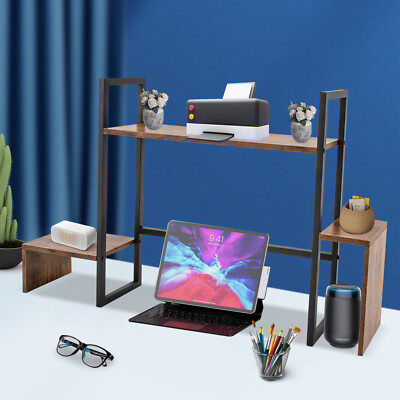 Countertop Computer Rack Desk Storage Organizer Desktop Bookshelf Display Shelf