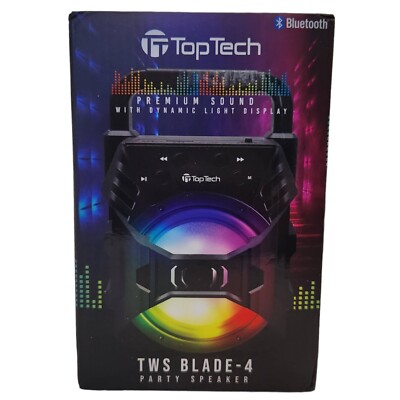 Top Tech  Audio Portable Speaker, Bluetooth 400 Watt with Flashing Party Lights