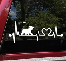 Westie Heartbeat Vinyl Decal | West Highland Terrier Heart Love Dog Puppy