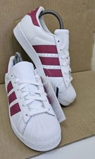 NUOVE CON ETICHETTE ADIDAS SUPERSTAR CERISE SCARPE DA GINNASTICA OLOGRAFICHE BIANCHE TAGLIA UK 4,5 RARE NUOVE