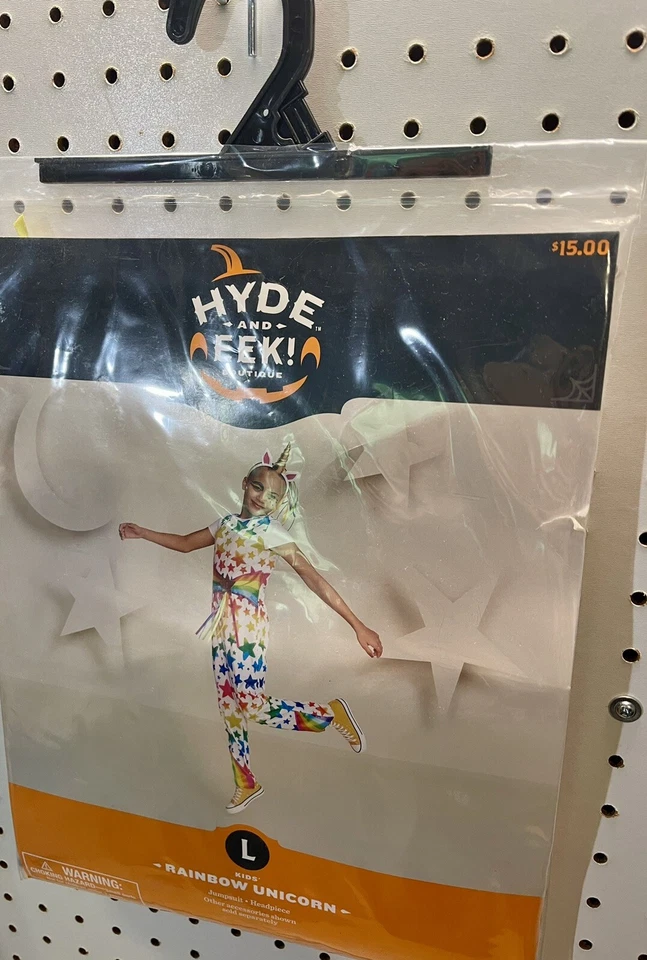 Kids’ Rainbow Stars Unicorn 🦄  Halloween 👻 Costume Large Jumpsuit Headband - Image 4 of 4