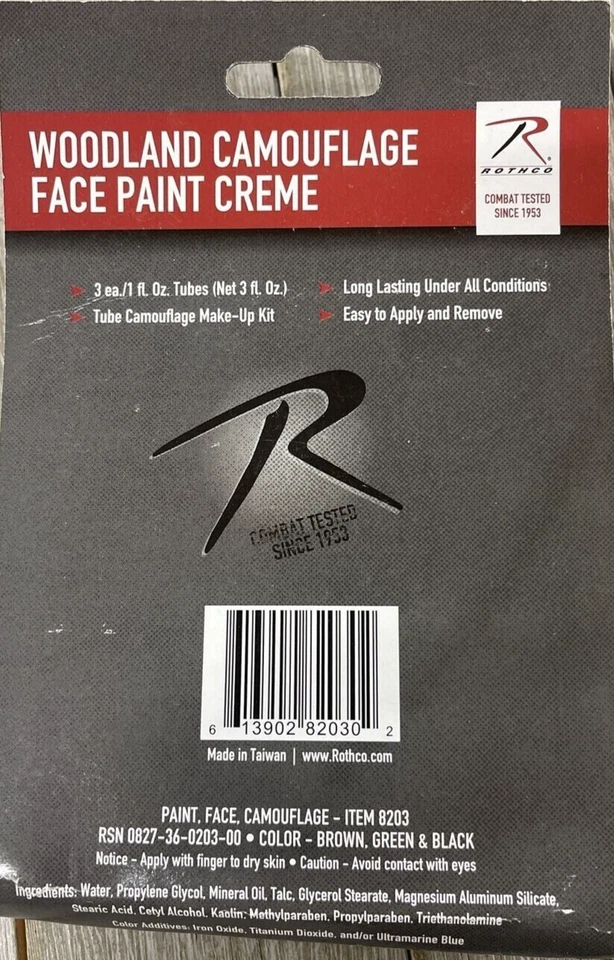 NEW Rothco 8203 Camouflage Camo Face Paint Creme Tubes  - Woodland - Image 3 of 3