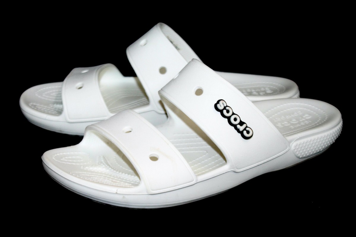 Crocs Classic Slide Sandals, Size Women\'s 12, Men\'s 10, White NEW Crocs Classic Slide Sandals White With Charm 206761  main image 3