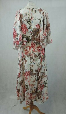 Asos Floral Midi Dress With Frill Detail UK 8 LN110 AB 01