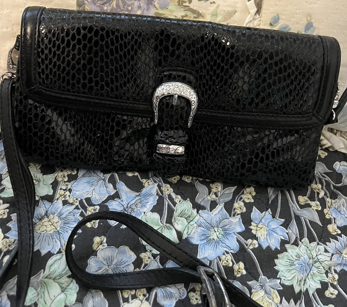 BRIGHTON  Python black Snake Skin WALLET  Purse w… - image 2