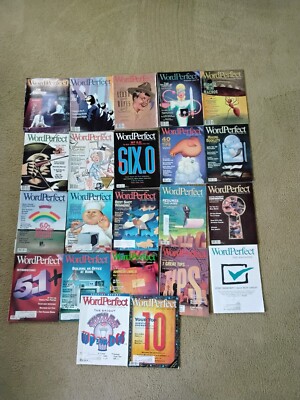 Lot of 22 Vintage WordPerfect DOS Magazine Yrs: 1989 - 1995 VG+ Nice Graphics
