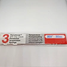NOS HOROLOVAR 400 Day Clock Pendulum Suspension Springs .0034"/.086mm 3 Pk.