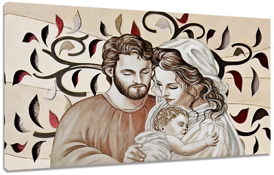 Quadro Moderno Capezzale Sacra Famiglia H Albero Arredo Casa Arte Stampa Tela Ebay