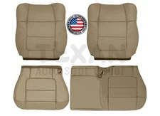 2001 2002 Ford F150 Lariat Crew Cab Synthetic Leather Replacement Seat Cover Tan