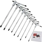 Neilsen 9pcs Long Sliding T-handle Allen Torx Key Wrench Set T10-T50 T Handle
