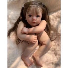 24" Painted Kit Unassembled Reborn Baby Doll Rooted Hair Unfinished Handmade Toy