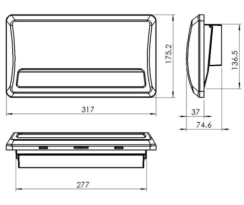 Trusty RV Microwave Oven Exterior Vent Cover w/ Damper Free Shipping BLACK COLOR - Picture 2 of 2
