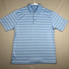 Champions Tour Golf Shirt Mens XL Polo Blue Striped Short Sleeve Shirt