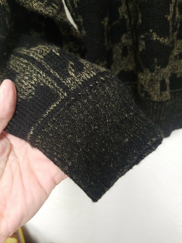 Gitano Sweater Men's Medium Vintage 80s Made in the USA Green Thick Goblin Core - Picture 4 of 5