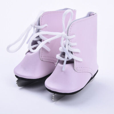 Puppen Schuhe Skater Schlittschuhe rosa Sportschuhe Eislaufen 7 cm lang, Nr. 669