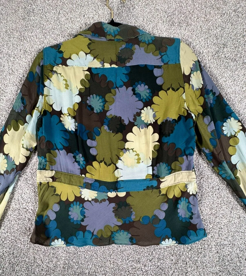 Sunny Leigh Blouse Large Silk Vintage 70s Flower Power Boho Chic Groovy Classy - Image 2 of 4