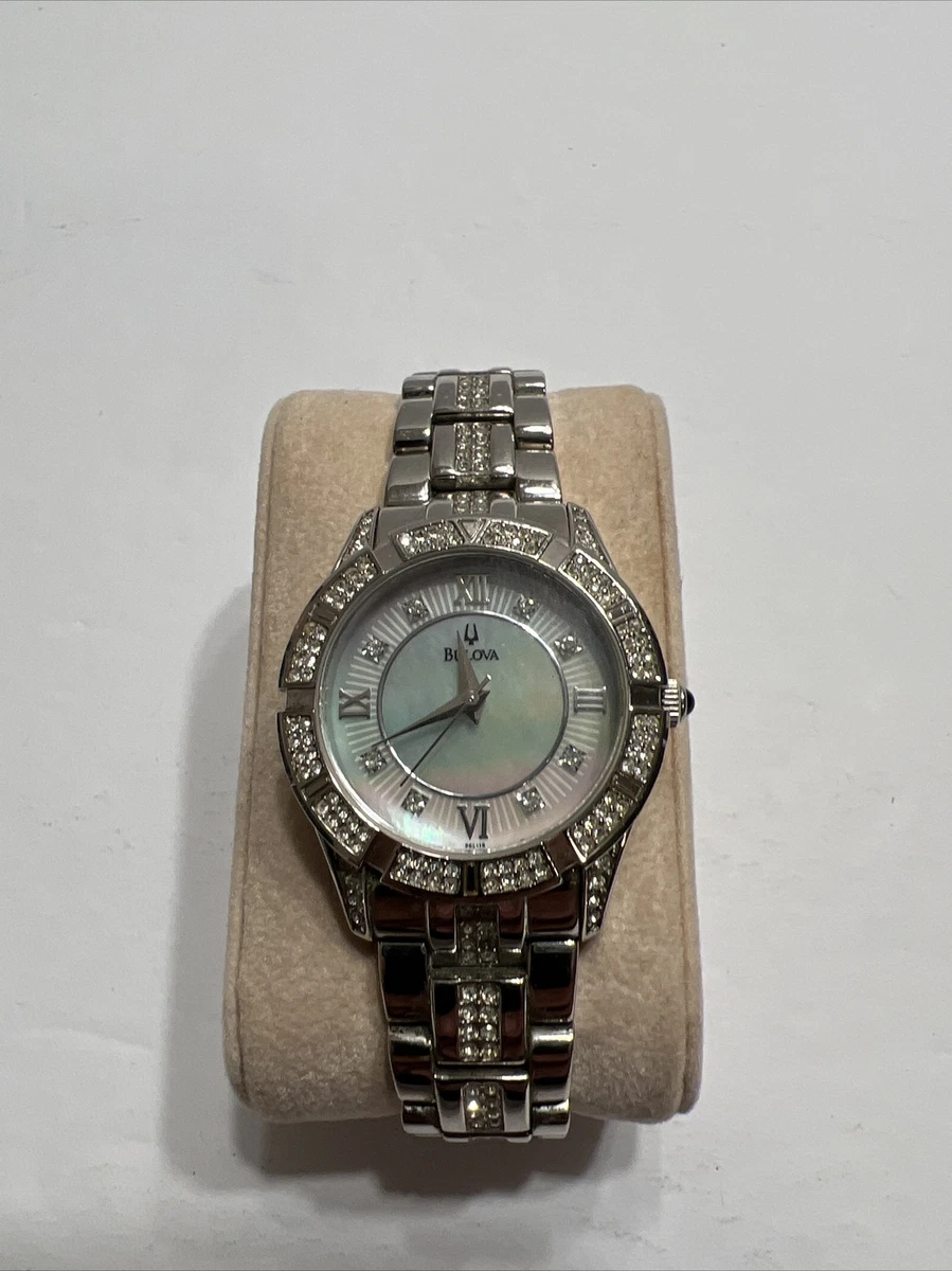 Ladies bulova watch with swarovski crystals sale
