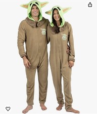 Baby Yoda Mens Pajamas Union Suit Mandalorian Costume Star Wars Womens NWT