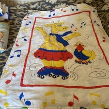 Quilted By Hand Baby Quilt With Giraffe And Duck 32.5 Wide 41   Long