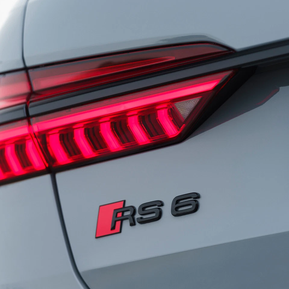 Audi RS 6 Matte Black Rear Letter Tail Nameplate Trunk Emblem Badge Sport - Image 4 of 4