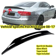 Fits 2008-2017 AUDI A5 Coupe High Kick PSM Style Trunk Spoiler Wing Glossy Black