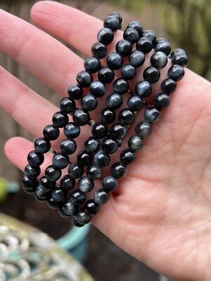 Blaues Tigerauge / Tigerauge Perlenarmband 6 mm