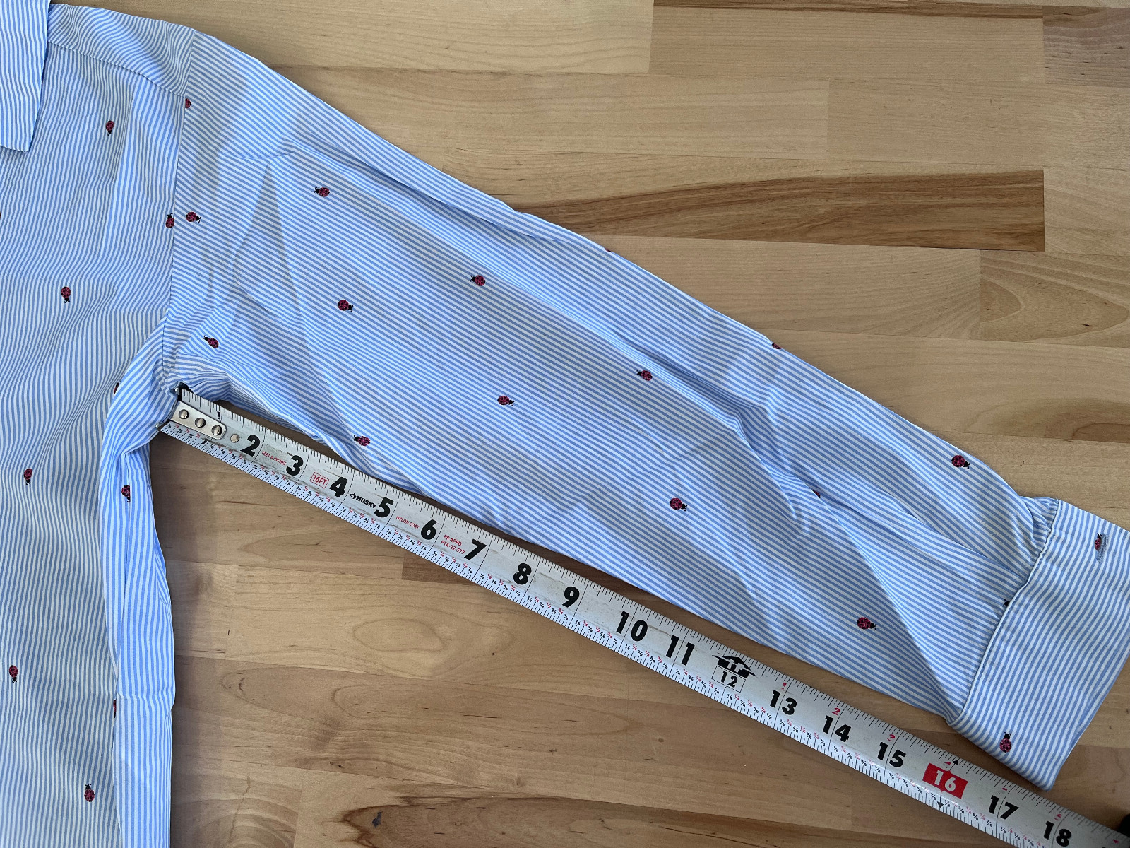 ZARA Basic Striped Ladybug Print Long Sleeve Butt… - image 8