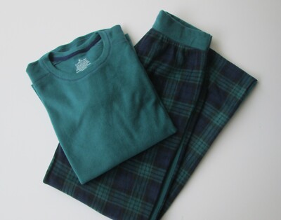 Cuddle Cuddl Duds Womens Black Watch Plaid Soft Fleece Pajamas Set - XS