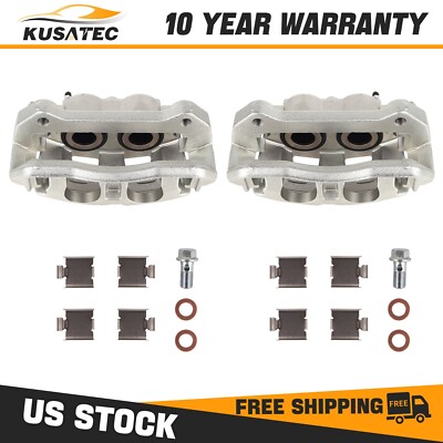 Pair Front Brake Caliper w/Brackets For Ford F-150 2012-2016/ Lobo 2011-2013