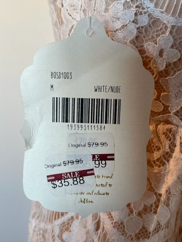 altar'd state White cotton & nylon Lace over Nude polyester Knit Lining NWT sz M - Picture 6 of 6