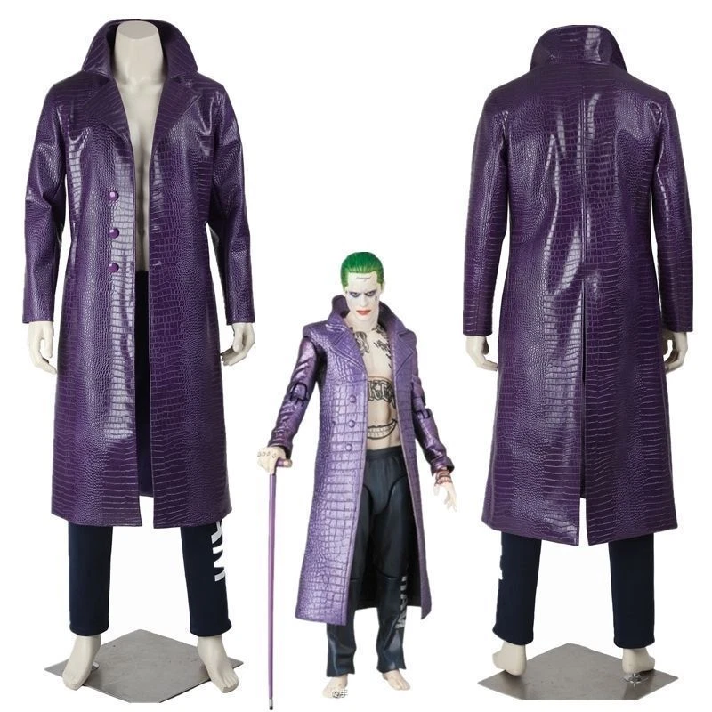 Homme Jared Leto Joker Classic Fashion Déguisement Suicide Squad Cosplay Violet