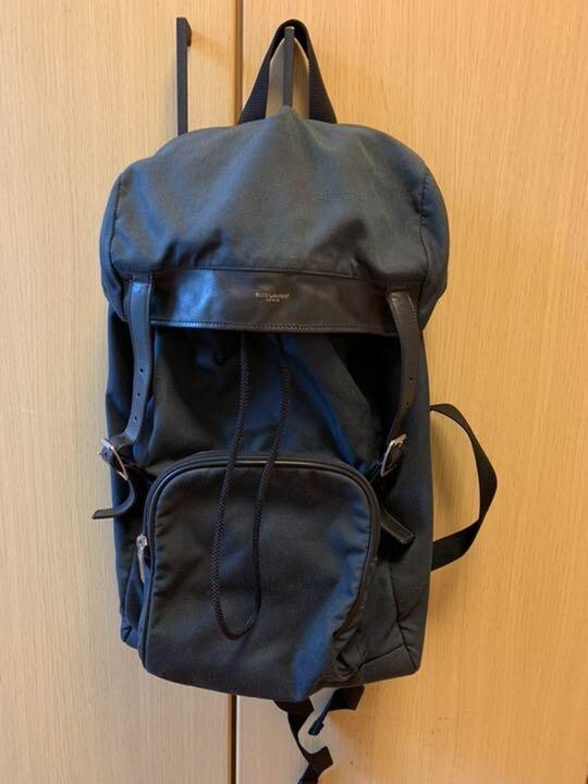 Zaino da città SAINT LAURENT PARIS zaino nylon pelle nero usat uo di