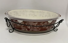 Temptations By Tara Floral Lace 4 Pc 3QT Casserole, Rack, Tray, Lid PPPHF771657