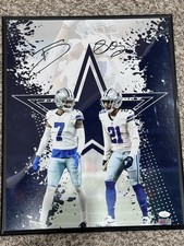 Signed NFL 11x14 photo Cowboys  Trevon Diggs /  Stephon Gilmore JSA COA Sticker