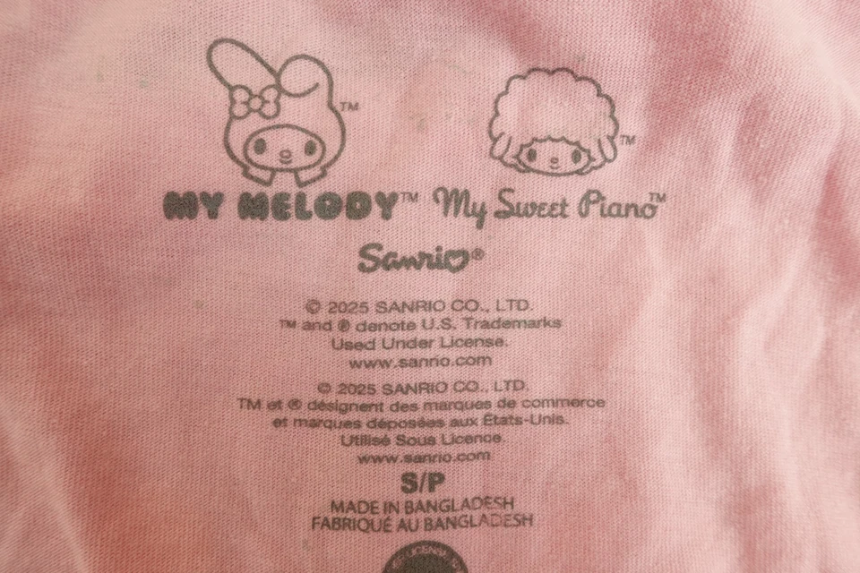 My Melody Sanrio Girls Size Small Pink Short Sleeve Crew Neck Graphic Tee New - Image 3 of 4