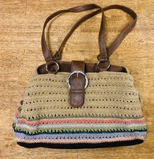The Sak Purse Inspired Multicolor Stripe Crochet Boho Slouch Woven Hippe Bag
