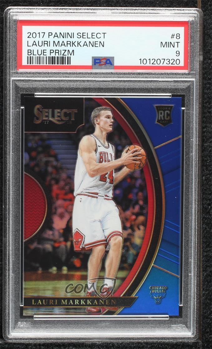 2017 Panini Select Concourse Blue Prizm /299 Lauri Markkanen #8 PSA 9 MINT 0ht6